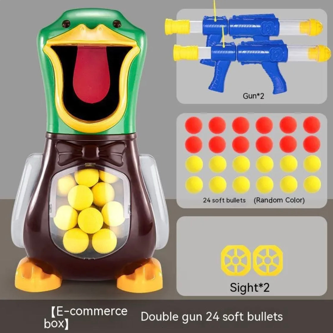 Soft Bullet Duck Shooting Target Toy Set for Kids