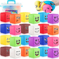 Fidget Toys Mini Stress Cube 24Pcs Emotion Stress Balls Bulk for Kids and Adult Slow Rising Stress Ice Cube Stress Balls Dough Stress Balls Soft Fidget Squishy Toys for Anxiety Relief Square Ball