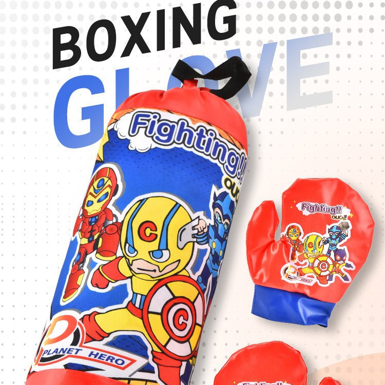 Kids Boxing Gloves and Hanging Punching Bag Set